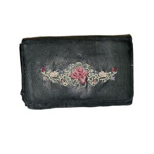 Vintage Leather Floral Wallet